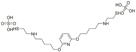2,2'-[2,6-ピリジンジイルビス(オキシ-5,1-ペンタンジイルイミノ)]ビス(エタンチオール)ビススルファート 化学構造式