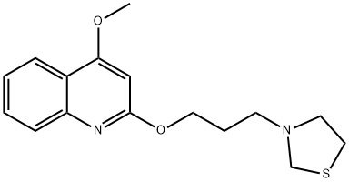 3-[3-(4-Methoxyquinolin-2-yloxy)propyl]thiazolidine 结构式