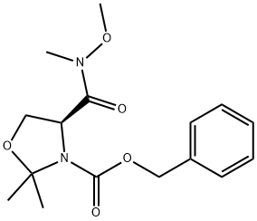 (S)-BENZYL 4-(N-METHOXY-N-METHYLCARBAMOYL)-2,2-DIMETHYLOXAZOLIDINE-3-CARBOXYLATE Structure