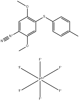 2,5-ジメトキシ-4-[(4-メチルフェニル)チオ]ベンゼンジアゾニウム・ヘキサフルオロホスファート 化学構造式