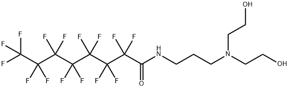 N-[3-[bis(2-hydroxyethyl)amino]propyl]-2,2,3,3,4,4,5,5,6,6,7,7,8,8,8-pentadecafluorooctanamide Struktur