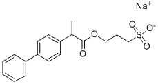 α-メチル-1,1'-ビフェニル-4-酢酸3-[(ソジオオキシ)スルホニル]プロピル 化学構造式
