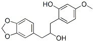 1-(2-Hydroxy-4-methoxyphenyl)-3-(1,3-benzodioxole-5-yl)-2-propanol Struktur