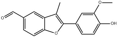 2-(4-Hydroxy-3-methoxyphenyl)-3-methyl-5-benzofurancarbaldehyde 结构式