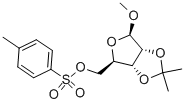 1-甲氧基-2,3-O-异亚丙基-5-O-对甲苯磺酰基-beta-D-呋喃核糖苷 结构式