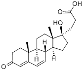 (17R)-17-ヒドロキシ-3-オキソプレグナ-4,6-ジエン-21-カルボン酸 化学構造式
