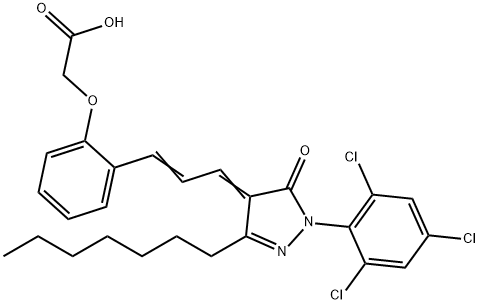 [2-[3-[3-heptyl-1,5-dihydro-5-oxo-1-(2,4,6-trichlorophenyl)-4H-pyrazol-4-ylidene]-1-propenyl]phenoxy]acetic acid Structure