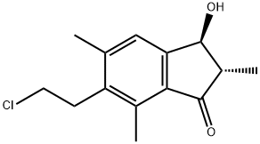 (2S,3S)-6-(2-Chloroethyl)-2,3-dihydro-3-hydroxy-2,5,7-trimethyl-1H-inden-1-one 结构式