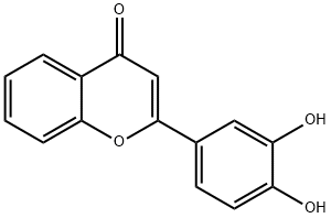3',4'-ジヒドロキシフラボン 化学構造式