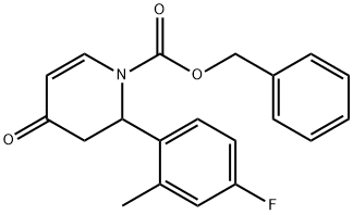 Benzyl 3,4-dihydro-2-(4-fluoro-2-methylphenyl)-4-oxopyridine-1(2H)-carboxylate, 1-[(Benzyloxy)carbonyl]-2-(4-fluoro-2-methylphenyl)-4-oxo-1,2,3,4-tetrahydropyridine Structure