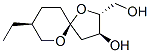 1,6-Dioxaspiro[4.5]decane-2-methanol,8-ethyl-3-hydroxy-,(2R,3S,5S,8S)-(9CI) Structure