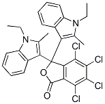 4,5,6,7-tetrachloro-3,3-bis(1-ethyl-2-methyl-1H-indol-3-yl)phthalide Struktur