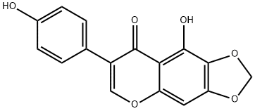 3-(4-Hydroxyphenyl)-5-hydroxy-6,7-(methylenebisoxy)-4H-1-benzopyran-4-one Structure