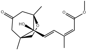 5-[(1R,5R,8S)-8-Hydroxy-1,5-dimethyl-3-oxo-6-oxabicyclo[3.2.1]octan-8-yl]-3-methyl-2,4-pentadienoic acid methyl ester Structure