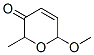 3,6-ジヒドロ-6-メトキシ-2-メチル-2H-ピラン-3-オン 化学構造式