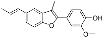 2-メトキシ-4-[3-メチル-5-[(E)-1-プロペニル]ベンゾフラン-2-イル]フェノール 化学構造式