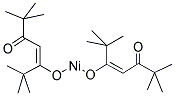 ビス(2,2,6,6-テトラメチル-3,5-ヘプタンジオナト)ニッケル(II) 化学構造式