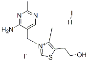 3-[(4-アミノ-2-メチルピリミジン-5-イル)メチル]-5-(2-ヒドロキシエチル)-4-メチルチアゾール-3-イウム・ヨージド・よう化水素酸塩 化学構造式
