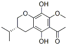 (R)-6-Acetyl-3,4-dihydro-5,8-dihydroxy-7-methoxy-3-isopropyl-2H-1-benzopyran 结构式
