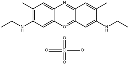 3,7-ビス(エチルアミノ)-2,8-ジメチルフェノキサジン-5-イウム·ペルクロラート 化学構造式