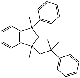 2,3-ジヒドロ-1,3-ジメチル-1-(2-メチル-2-フェニルプロピル)-3-フェニル-1H-インデン 化学構造式