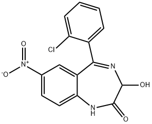 5-(2-Chlorophenyl)-1,3-dihydro-3-hydroxy-7-nitro-2H-1,4-benzodiazepin-2-one 结构式