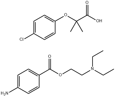 4-aminobenzoyloxyethyldiethylammonium 2-(4-chlorophenoxy)-2-methylpropionate Structure