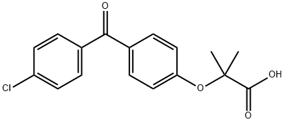 2-[4-(4-クロロベンゾイル)フェノキシ]イソ酪酸 化学構造式