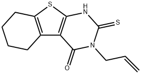3-丙烯基-2-巯基-3,4,5,6,7,8-六氢化苯并[4,5]噻吩并[2,3-B]吡啶-4-酮, 42062-91-9, 结构式