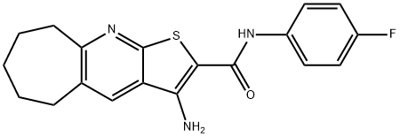 3-amino-N-(4-fluorophenyl)-6,7,8,9-tetrahydro-5H-cyclohepta[b]thieno[3,2-e]pyridine-2-carboxamide Structure
