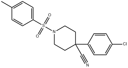 4-(4-chlorophenyl)-1-(p-tolylsulphonyl)piperidine-4-carbonitrile Struktur
