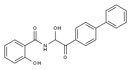 N-(2-(1,1'-Biphenyl)-4-yl-1-hydroxy-2-oxoethyl)-2-hydroxybenzamide 结构式