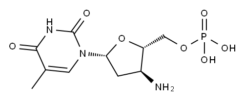 3'-amino-3'-deoxythymidine 5'-monophosphate Structure