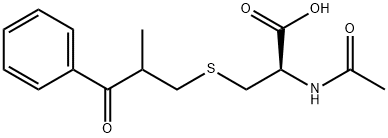 N-アセチル-3-[(2-ベンゾイルプロピル)チオ]-L-アラニン 化学構造式