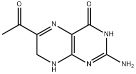 6-アセチル-2-アミノ-7,8-ジヒドロプテリジン-4(1H)-オン 化学構造式