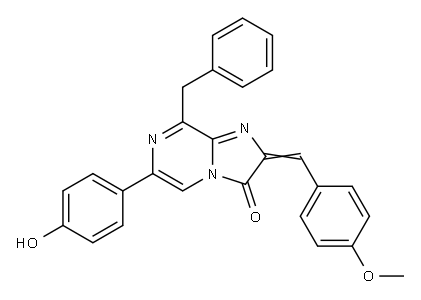 Imidazo[1,2-a]pyrazin-3(2H)-one,  6-(4-hydroxyphenyl)-2-[(4-methoxyphenyl)methylene]-8-(phenylmethyl)- 结构式