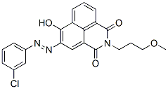 5-[(3-クロロフェニル)アゾ]-6-ヒドロキシ-2-(3-メトキシプロピル)-1H-ベンゾ[de]イソキノリン-1,3(2H)-ジオン 化学構造式