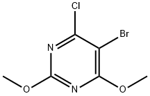5-ブロモ-4-クロロ-2,6-ジメトキシピリミジン 化学構造式