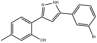 2-(3-(3-溴苯基)-1H-吡唑-5-基)-5-甲基苯酚, 423753-91-7, 结构式