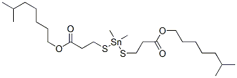 3,3'-[(ジメチルスタンニレン)ビス(チオ)]ビス[プロパン酸6-メチルヘプチル] 化学構造式