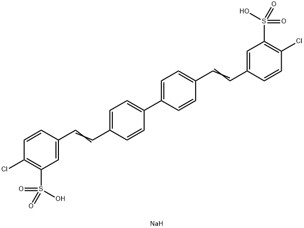 β,β'-(1,1'-ビフェニル-4,4'-ジイル)ビス(4-クロロスチレン-3-スルホン酸ナトリウム) 化学構造式