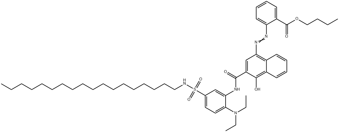 butyl 2-[[3-[[[2-(diethylamino)-5-[(octadecylamino)sulphonyl]phenyl]amino]carbonyl]-4-hydroxy-1-naphthyl]azo]benzoate Structure