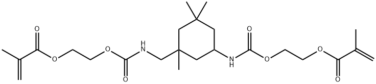 2-Propenoic acid, 2-methyl-, 2-1,3,3-trimethyl-5-2-(2-methyl-1-oxo-2-propenyl)oxyethoxycarbonylaminocyclohexylmethylaminocarbonyloxyethyl ester Struktur