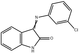 3-((3-氯苯基)亚氨基)二氢吲哚-2-酮, 42407-90-9, 结构式