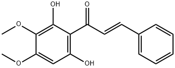 (E)-1-(2,6-ジヒドロキシ-3,4-ジメトキシフェニル)-3-フェニル-2-プロペン-1-オン 化学構造式