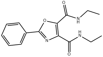 N,N'-ジエチル-2-フェニル-4,5-オキサゾールジカルボアミド 化学構造式