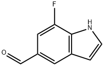 1H-Indole-5-carboxaldehyde,7-fluoro-(9CI), 424834-59-3, 结构式