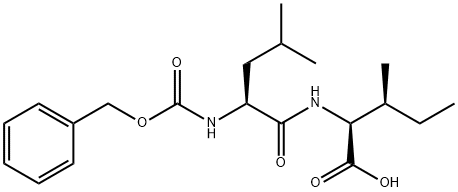 N-[N-[(フェニルメトキシ)カルボニル]-L-ロイシル]-L-イソロイシン 化学構造式