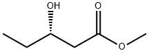 (S)-3-ヒドロキシ吉草酸(+)-メチル 化学構造式