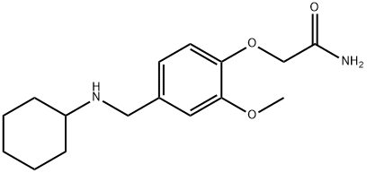 2-(4-((环己基氨基)甲基)-2-甲氧基苯氧基)乙酰胺, 425646-58-8, 结构式